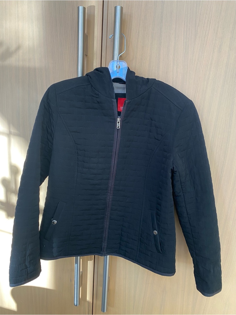 Esprit Women's Quilted Hooded Jacket - Black